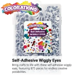 Colorations® Self-Adhesive Wiggly Eyes in Tray - 875 Pieces