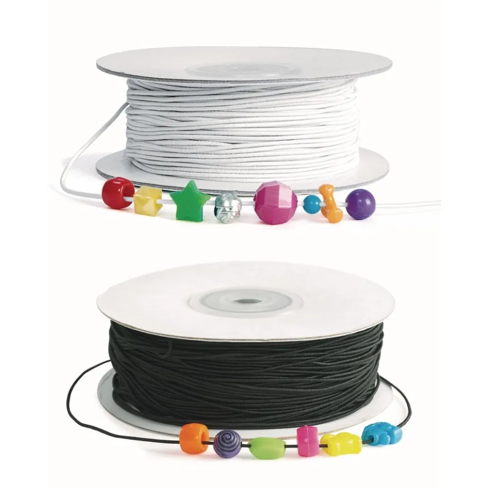 Colorations® Set of Black & White Beading Elastic - 200 yards