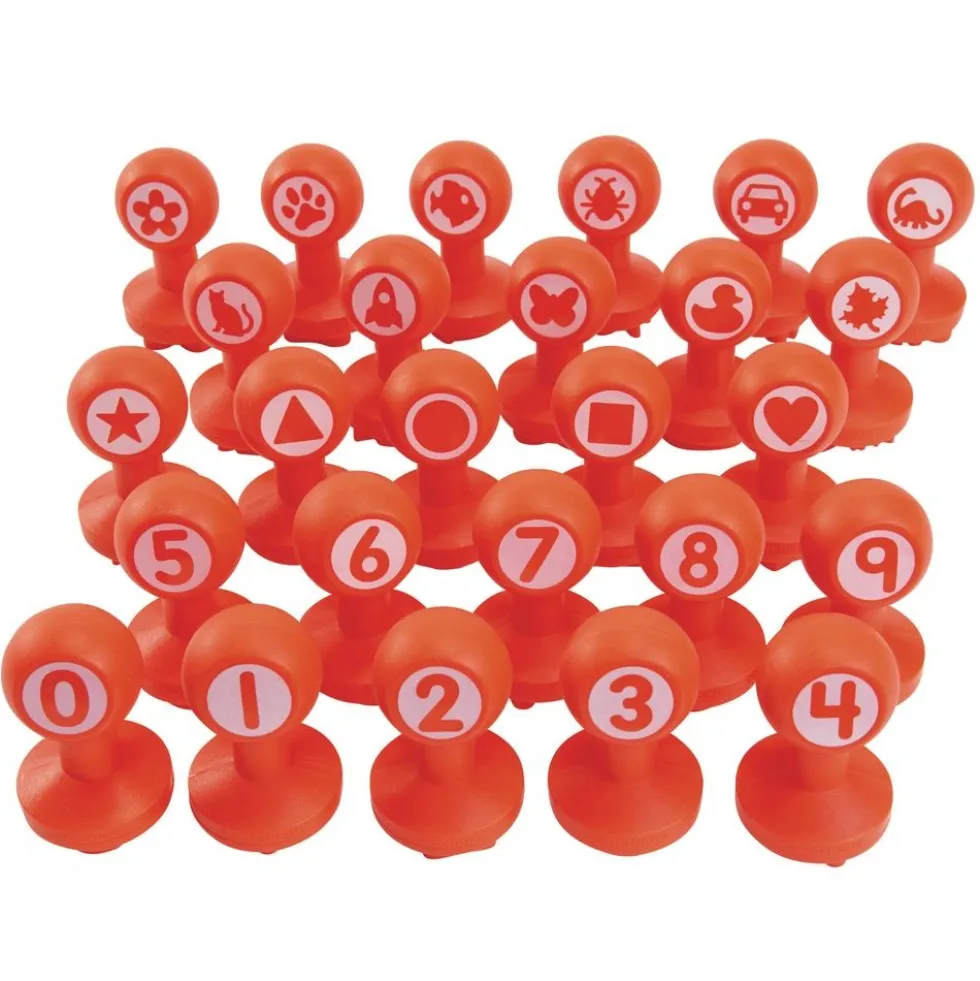 Colorations® Shapes & Numbers Dough Stampers - Set of 26
