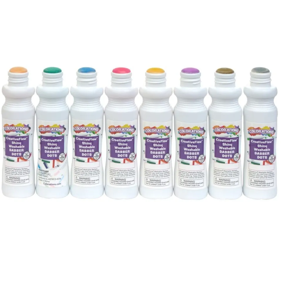 Colorations® Shiny Washable Dabber Dot Markers - 8 Colors