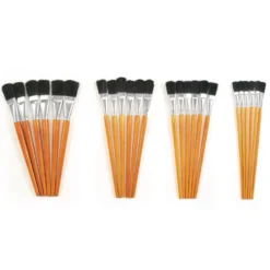 Colorations® Short Handle Wooden Easel Paint Brushes - Set of 24