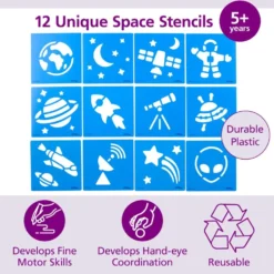 Colorations® Space Stencil Set - Set of 12