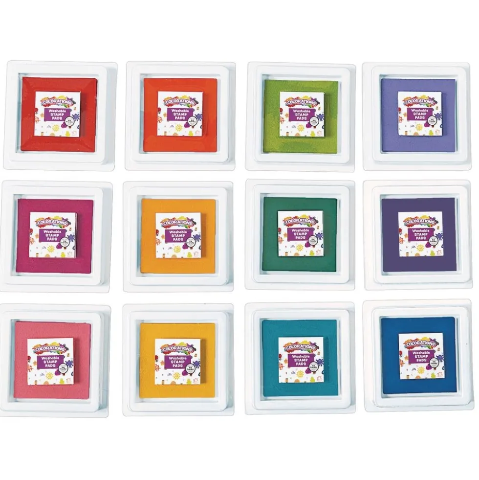 Colorations® Stamper-Perfect Washable Stamp Pads - Set of 12