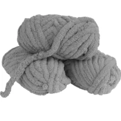 Colorations® Super Chunky Chenille Yarn, Warm Gray - Set of 3