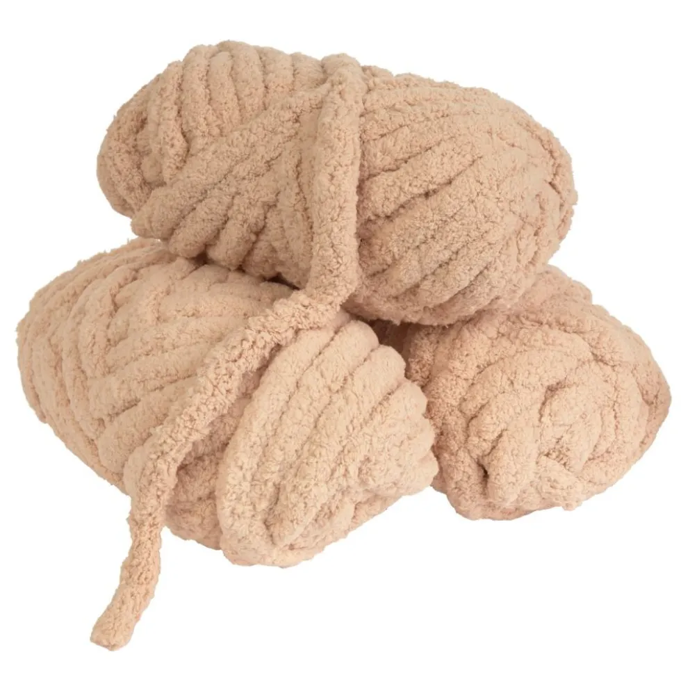 Colorations® Super Chunky Chenille Yarn, Natural Cream - Set of 3