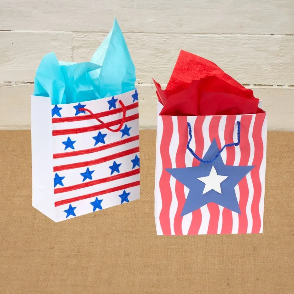 Colorations® 4th of July Stars & Stripes Gift Bag Craft Kit - Makes 24 Crafts