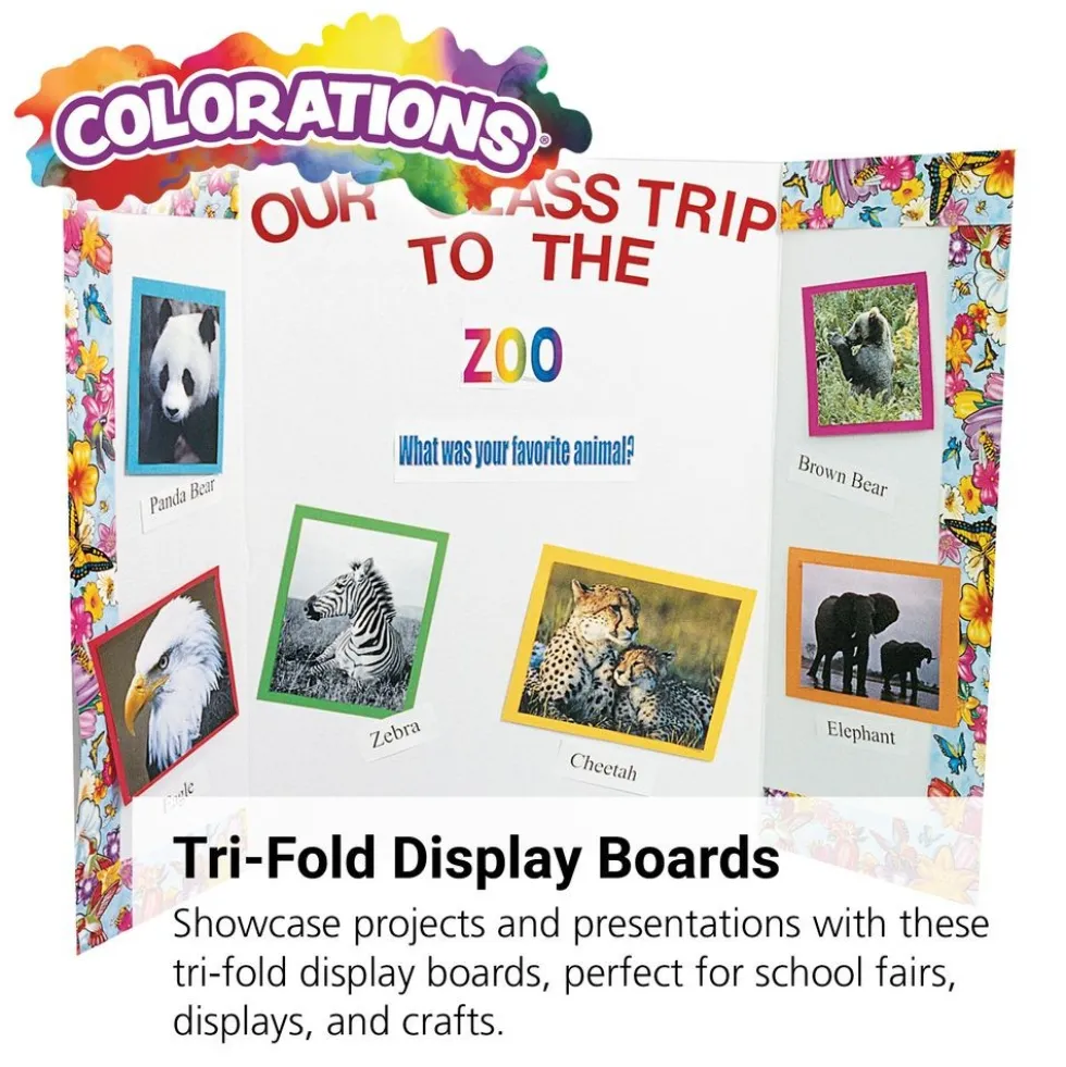 Colorations® Tri-Fold Display Boards - Set of 30