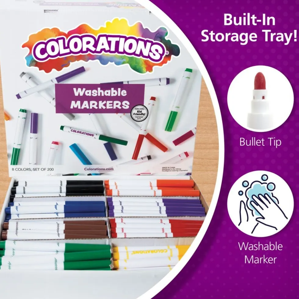 Colorations® Washable Classic Markers Classroom Value Pack Set of 200