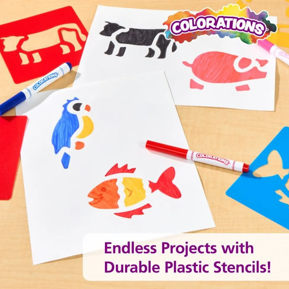 Colorations® Washable Plastic Animal Stencils - Set of 6
