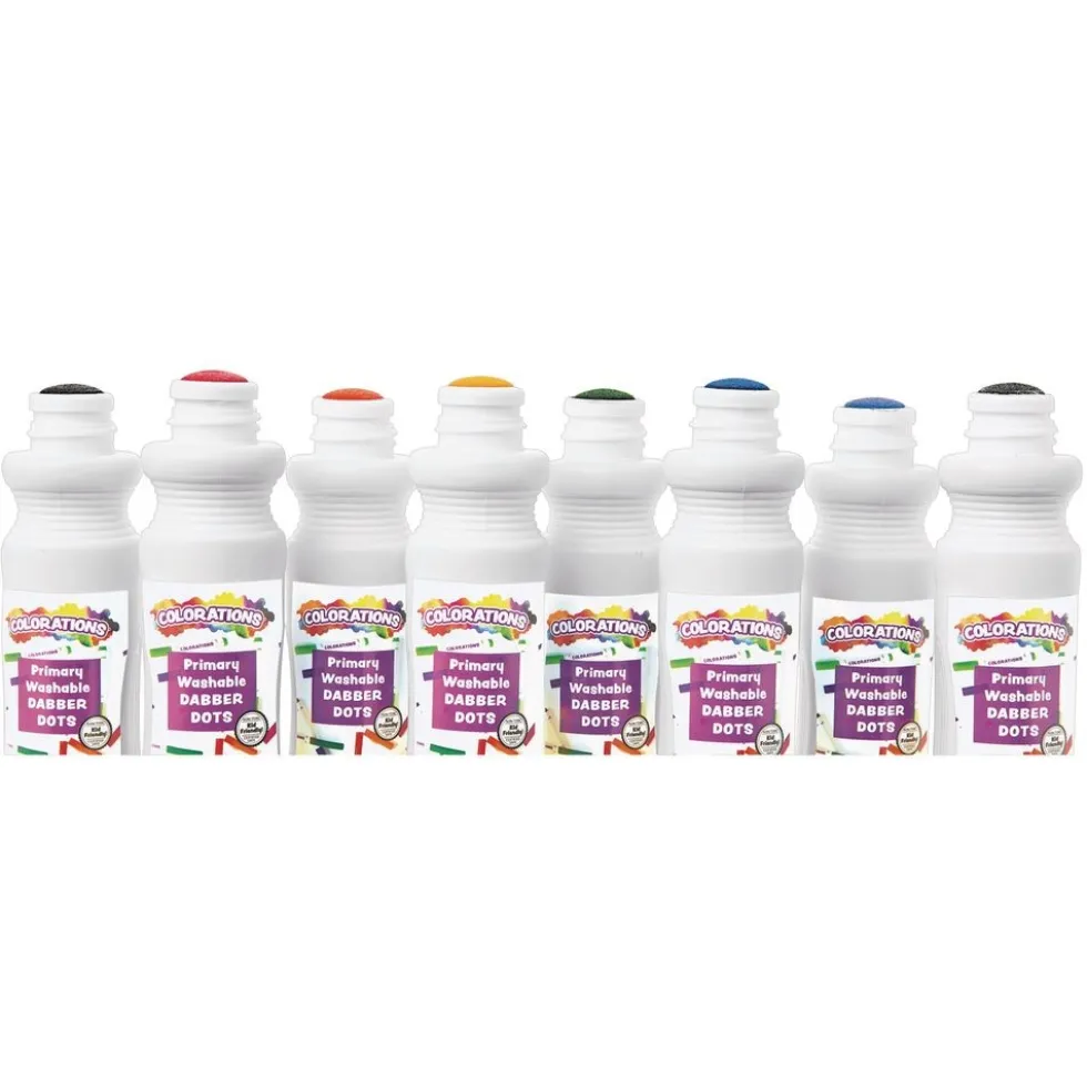 Colorations® Washable Primary Dabber Dots - Set of 8