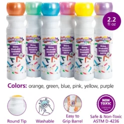 Colorations® Washable Shiny Dabber Dot Markers - Set of 6