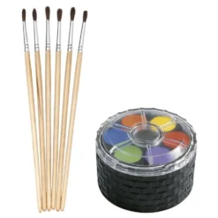 6 Colorations® Watercolor Palettes and BONUS 6 Watercolor Brushes