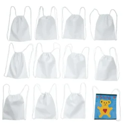 Colorations® White Canvas Backpacks - Set of 12