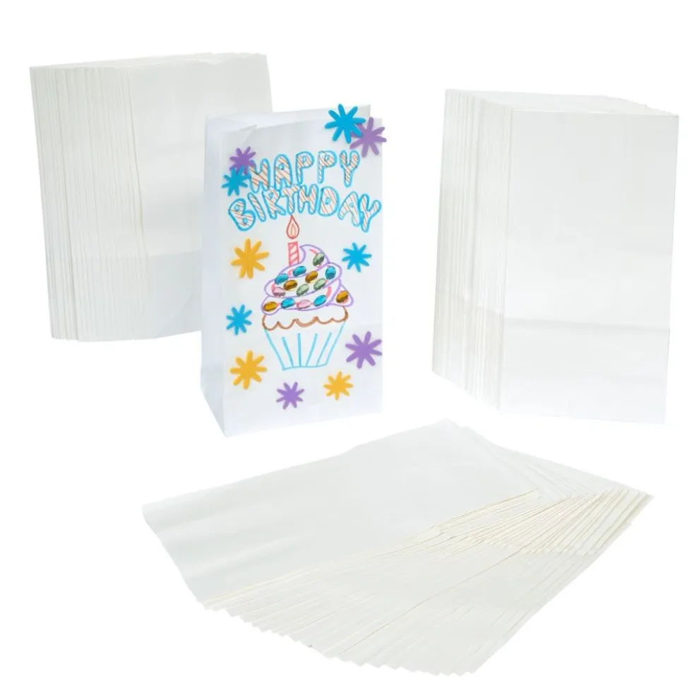 Colorations® White Paper Craft Bags - Set of 100