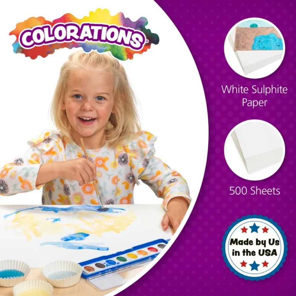 Colorations® White Sulphite Paper - 18" x 24", 50 lb.