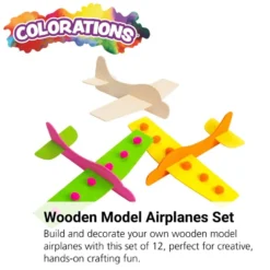 Colorations® Wooden Model Airplanes - Set of 12