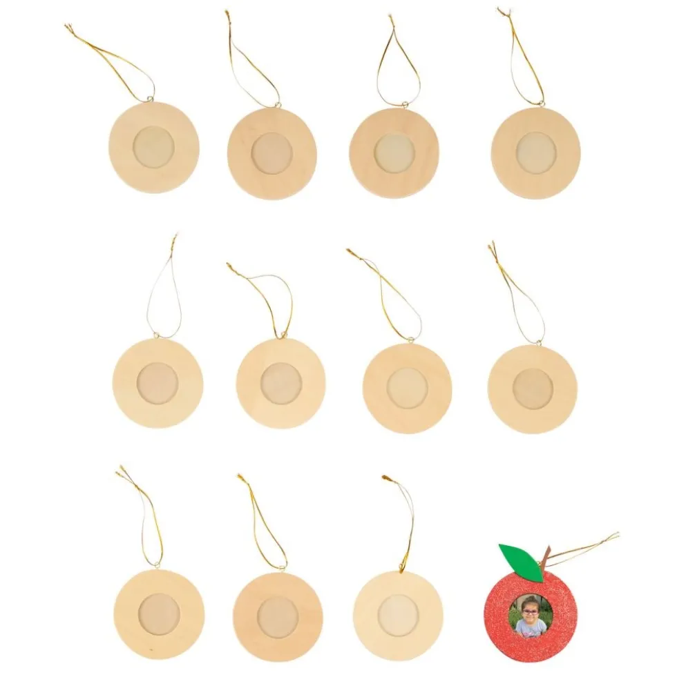 Colorations® Wooden Photo Frame Ornaments - Set of 12