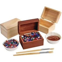 Colorations® Wooden Treasure Boxes - Set of 12