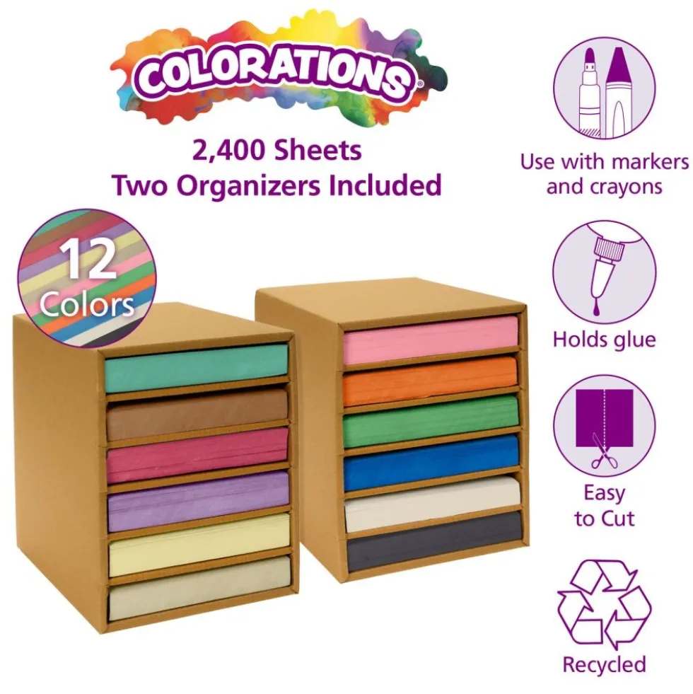 Colorations® 9" x 12" Lightweight Construction with Organizers - 2,400 Sheets