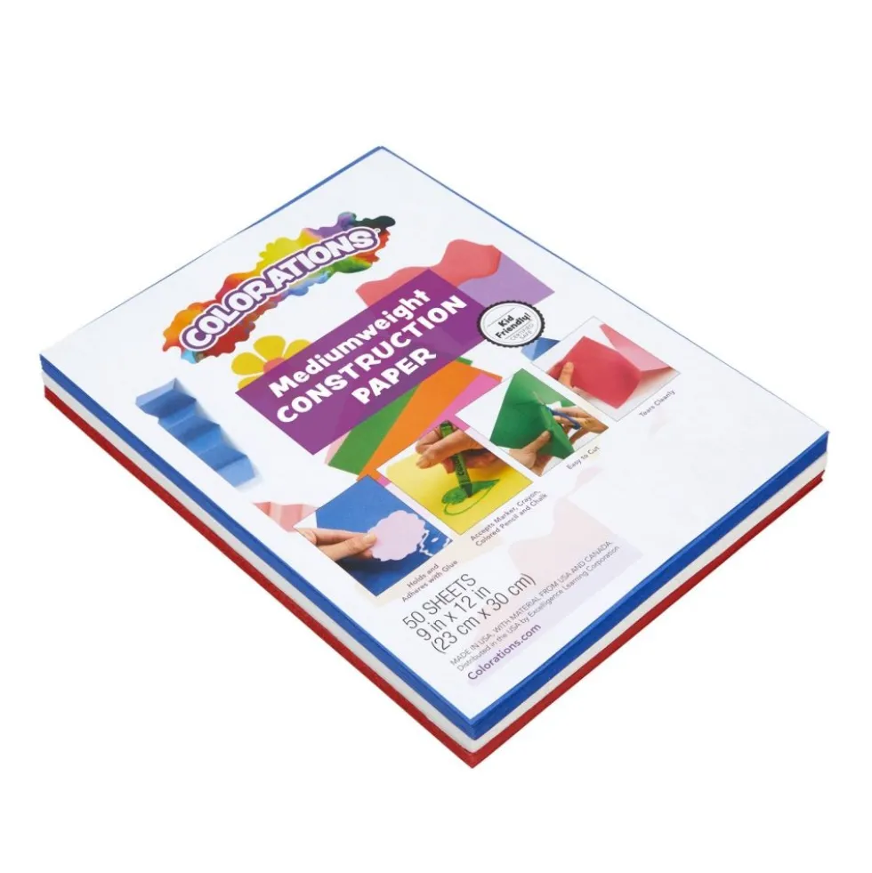 Colorations® 9" x 12" Patriotic Construction Paper - 3 Colors, 150 Sheets