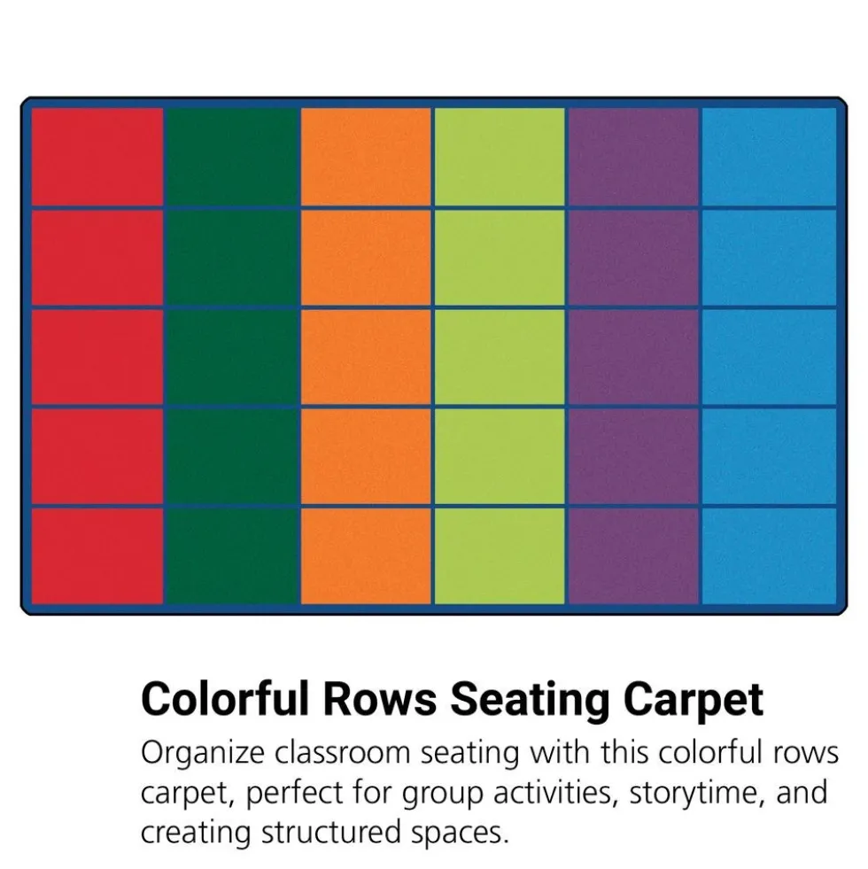 Colorful Rows Seating 8'4" x 13'4" Rectangle Premium Carpet