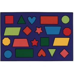 Color Shapes 4' x 6' Rectangle Kids Value Carpet