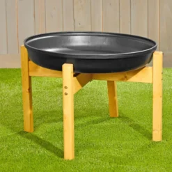 Cosy Black Tuff Tray with Wood Stand