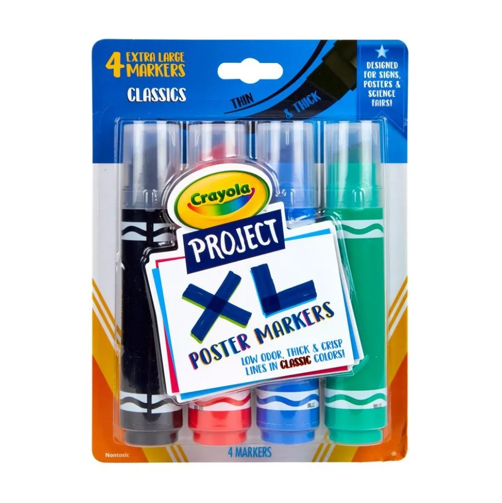 Crayola® XL Poster Markers, Classic Colors, 4 Count