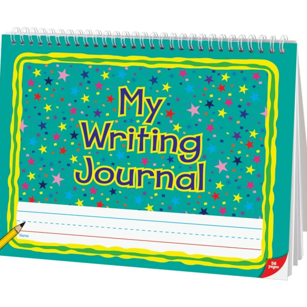 Deluxe Spiral Landscape Writing Journals (Teal Star Cover) - 112 Pages