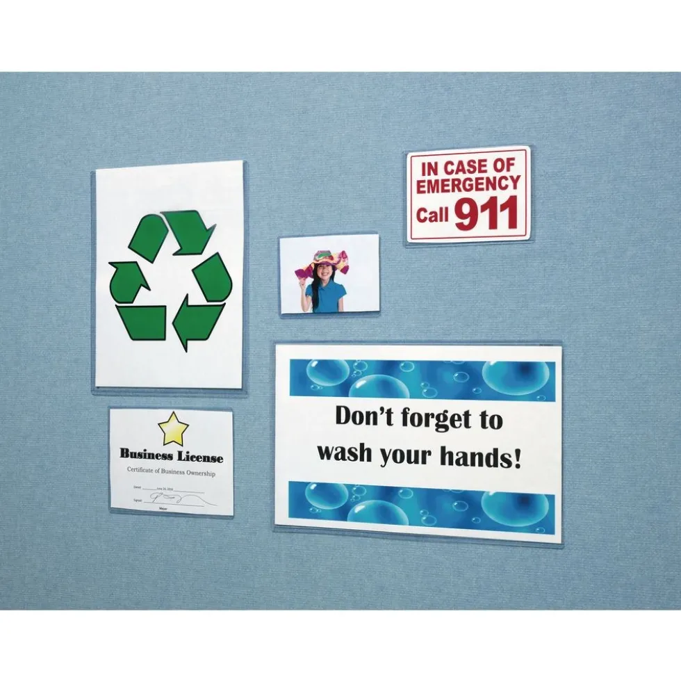 DocU-Sleeves 8-1/2" x 14" Wall-Mount Document Display - Set of 10