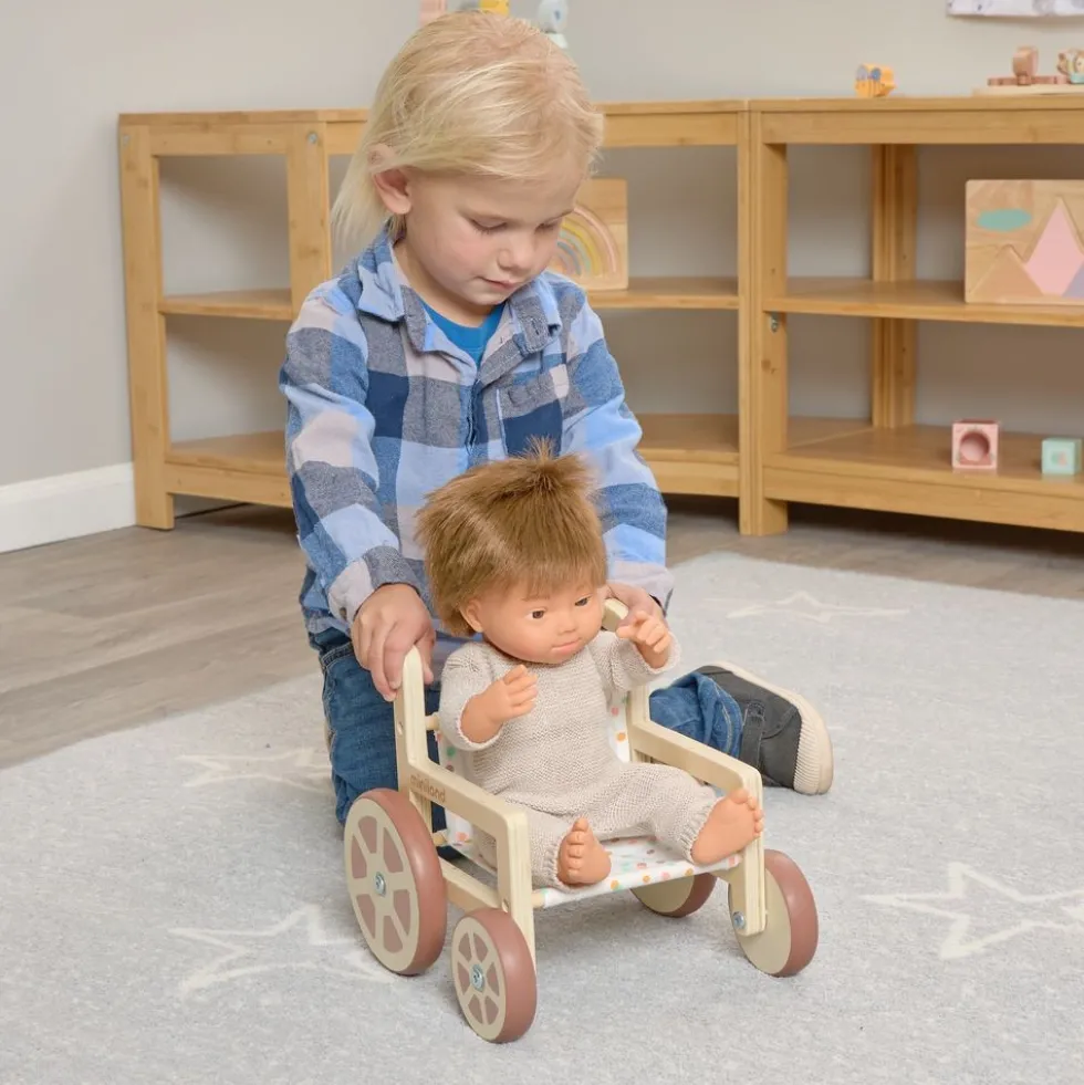 Doll Wooden Wheelchair 15"