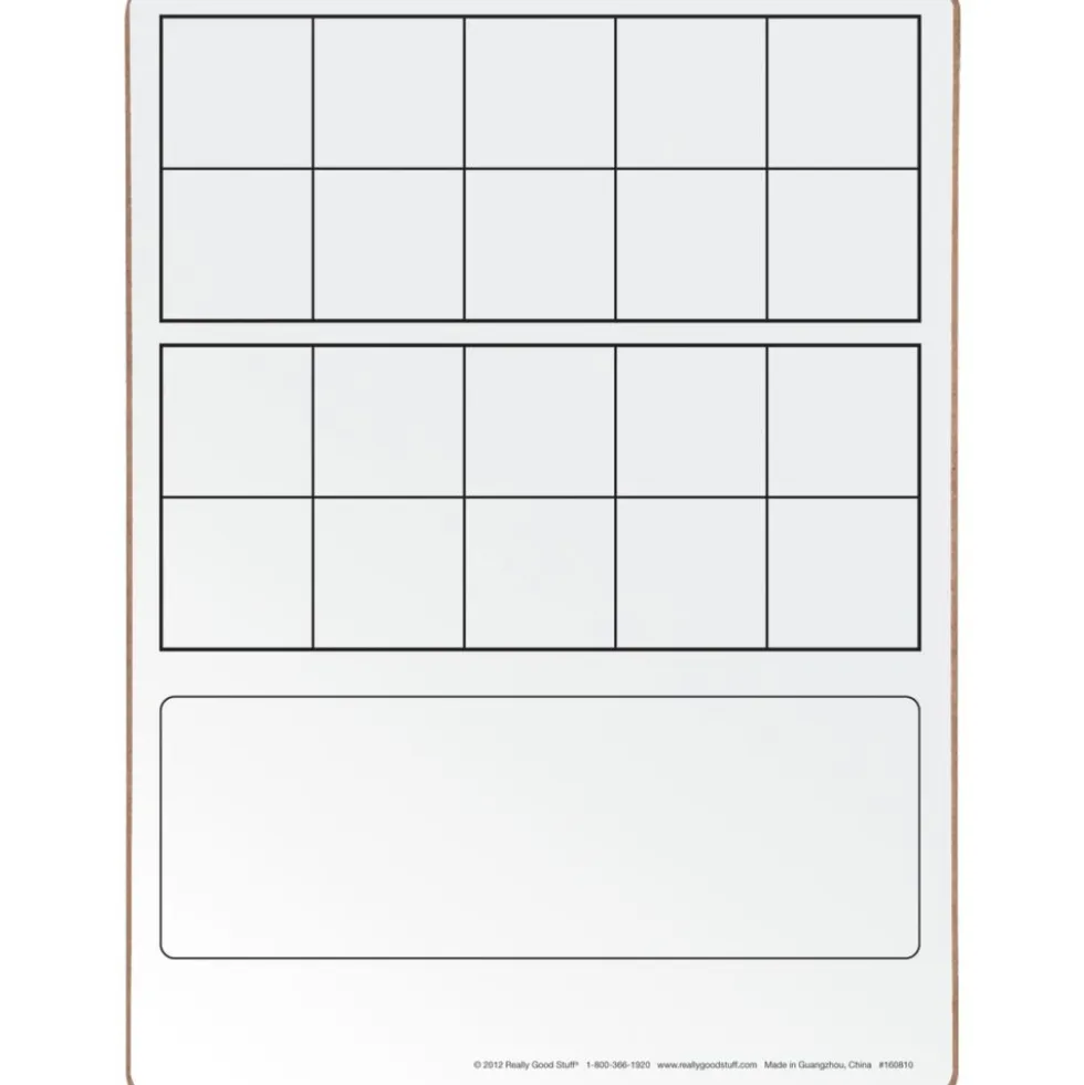 Double Ten-Frame Dry Erase Two-Sided 12 x 9 Boards - Set of 6