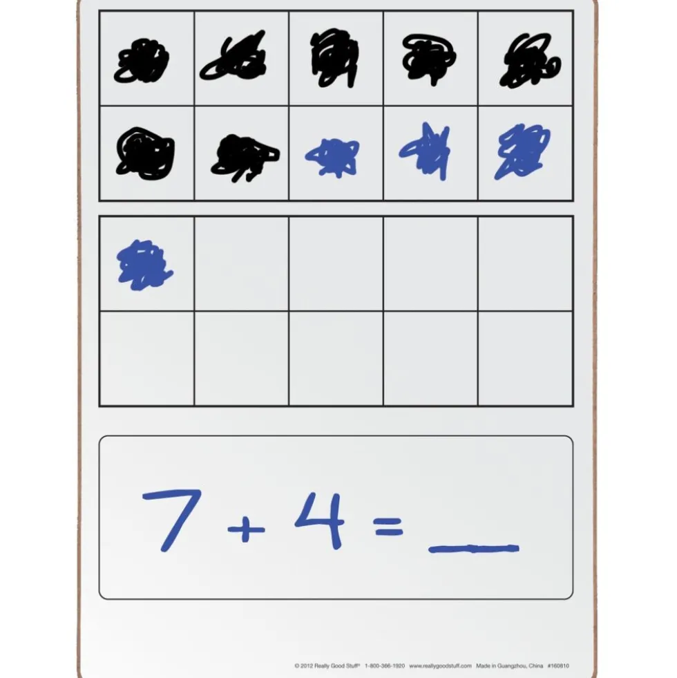 Double Ten-Frame Dry Erase Two-Sided 12 x 9 Boards - Set of 6