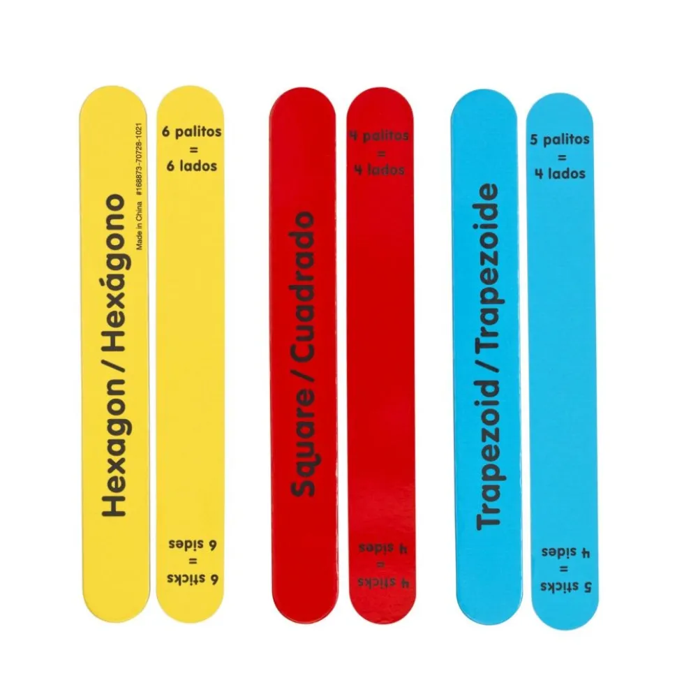 Dual Language Shape Construction Sticks: (Palos de Construcción de Forma - Lenguaje Dual)