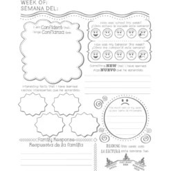 Dual Language Weekly Family Journals (Lenguaje Dual - Diarios Semanal de la Familia) - 12 Journals