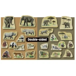 Endangered Animal Families Wood Characters - 12pcs