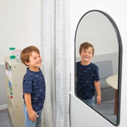 Environments® Arched Wall Hanging Acrylic Mirror with Wood Frame - Black