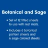 Environments® DreamStages™ Botanical + Sage Cotton Rest Mat Sheets - Set of 12