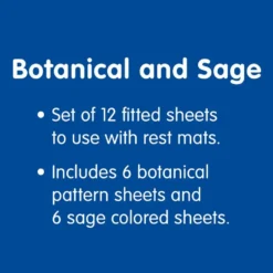Environments® DreamStages™ Botanical + Sage Cotton Rest Mat Sheets - Set of 12