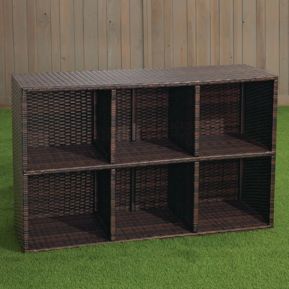 Environments® Indoor-Outdoor Wicker-Look Storage Shelf with 6 Cubbies