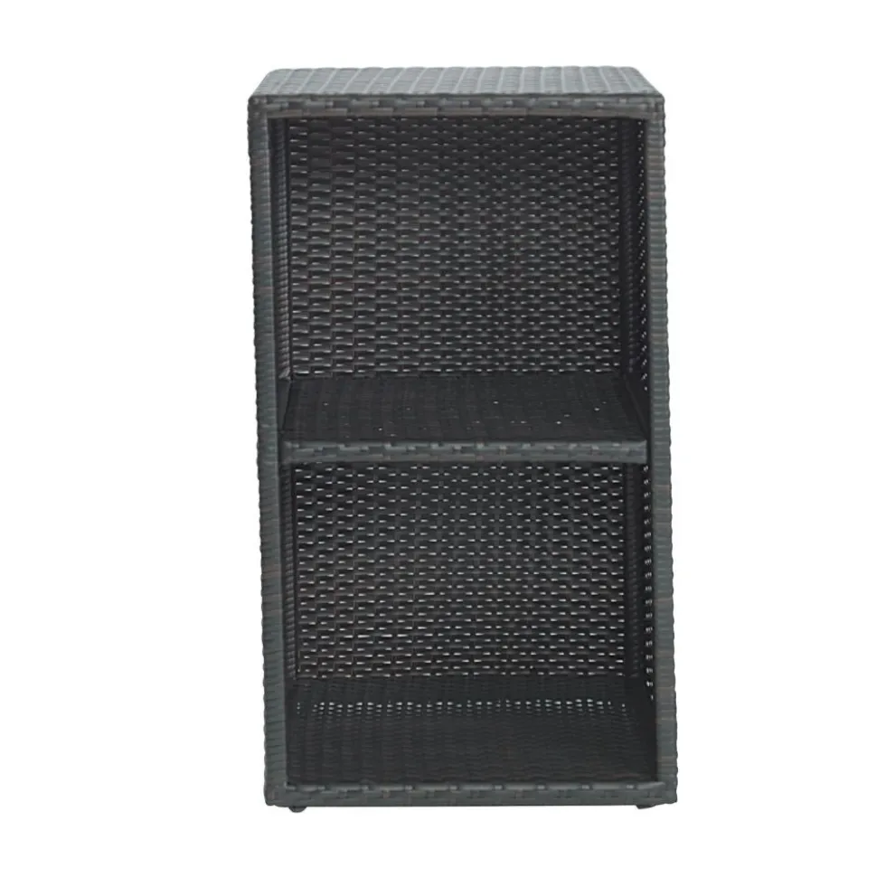 Environments® Indoor/Outdoor Wicker Side Table with Wicker Shelf