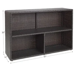 Environments® Indoor/Outdoor Wicker-Look Storage Shelf with 3 Cubbies