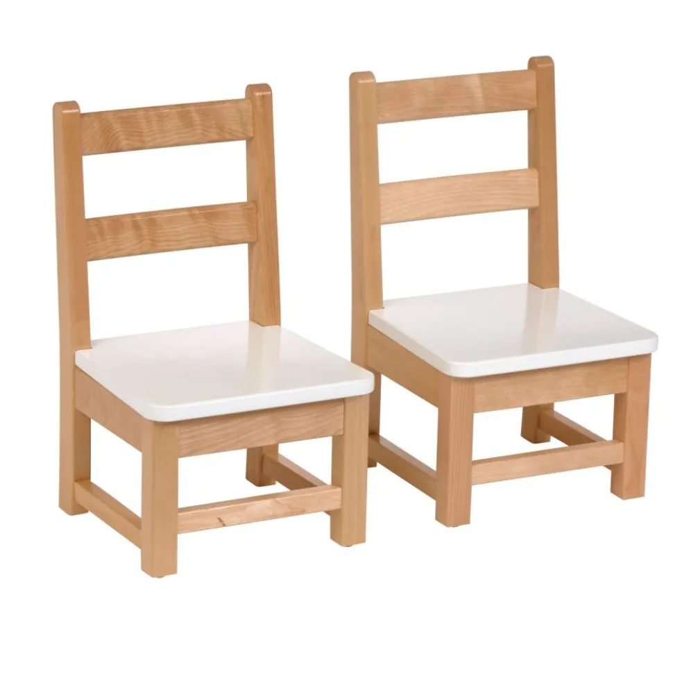 Environments® Ladderback White & Natural Toddler Chair, 8"H