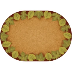 Environments® Medium Earthtones Leaf Places - 6' X 9' Oval