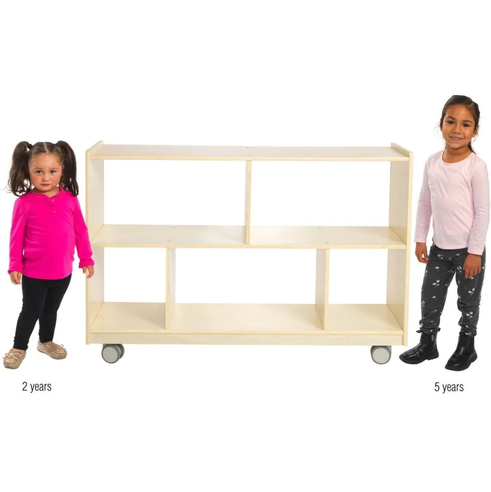 Environments® Mobile 30"H 2-Shelf Storage with Clear Back - Assembled