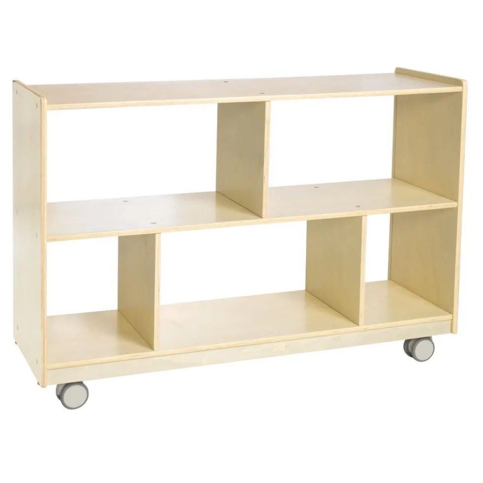 Environments® Mobile 30"H 2-Shelf Storage with Clear Back - Assembled