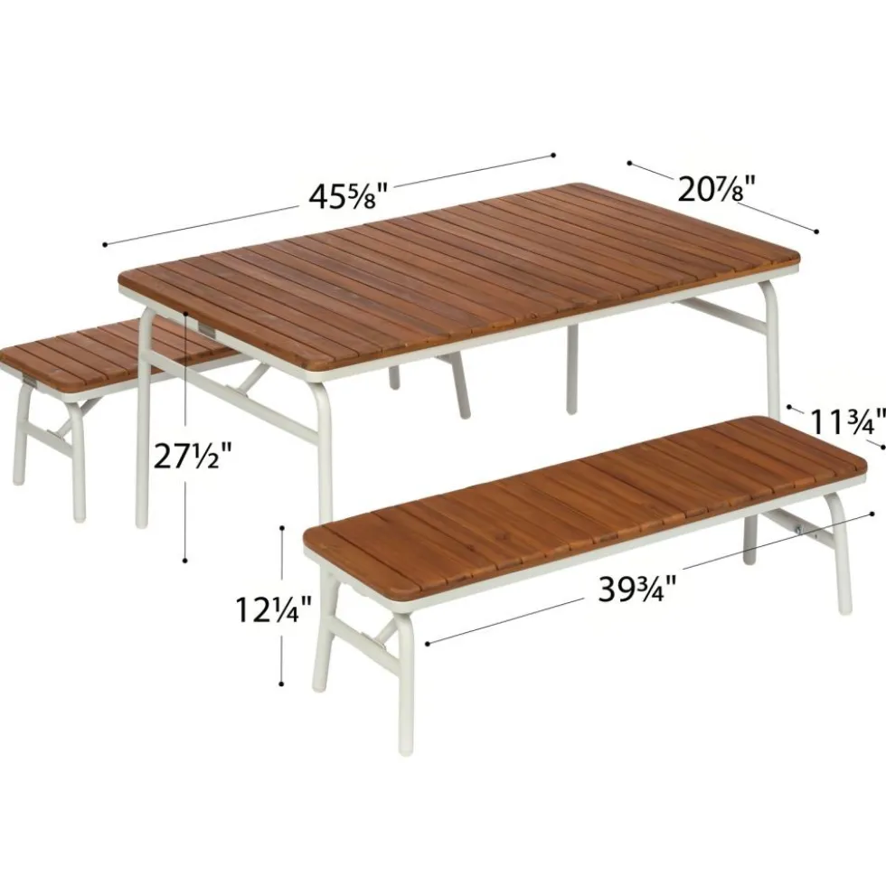 Environments® Outdoor Aluminum Picnic Table & 2 Benches