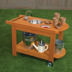 Environments® Outdoor Rolling Planting Cart with Water Pump