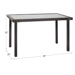 Environments® Outdoor Smooth Top Wicker Table -26