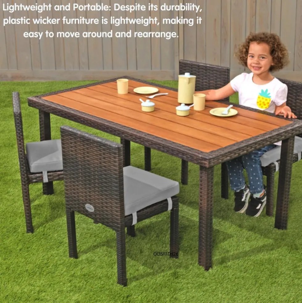 Environments® Outdoor Wicker Dining Table (Preschool Height)
